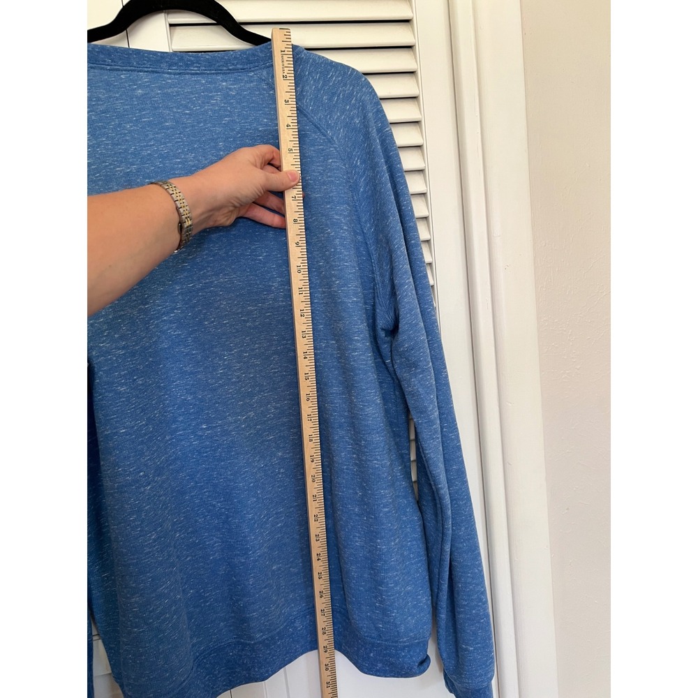 Chicago Cubs Retro Logo Sweatshirt L Crewneck Blue Throwback Wrigleyville Raglan - Picture 4 of 5
